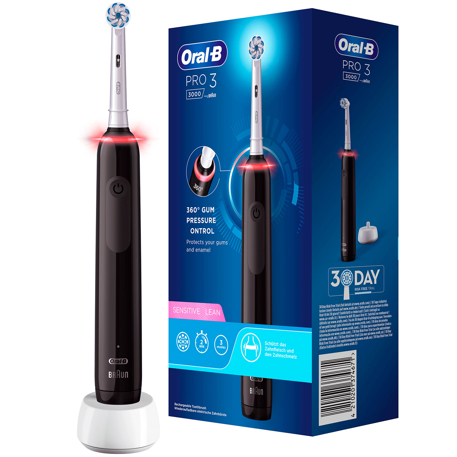 Oral-B Pro 3 3000 Sensitive Clean El-tandbørste BLACK - Oral-B Pro Eltandbørster
