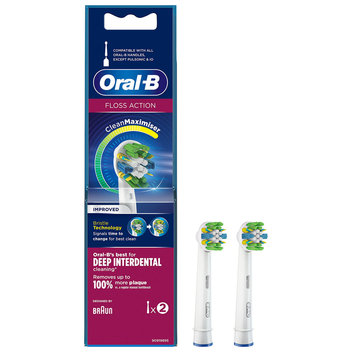 Oral-B Floss Action CleanMaximiser Børstehoveder 2 stk.