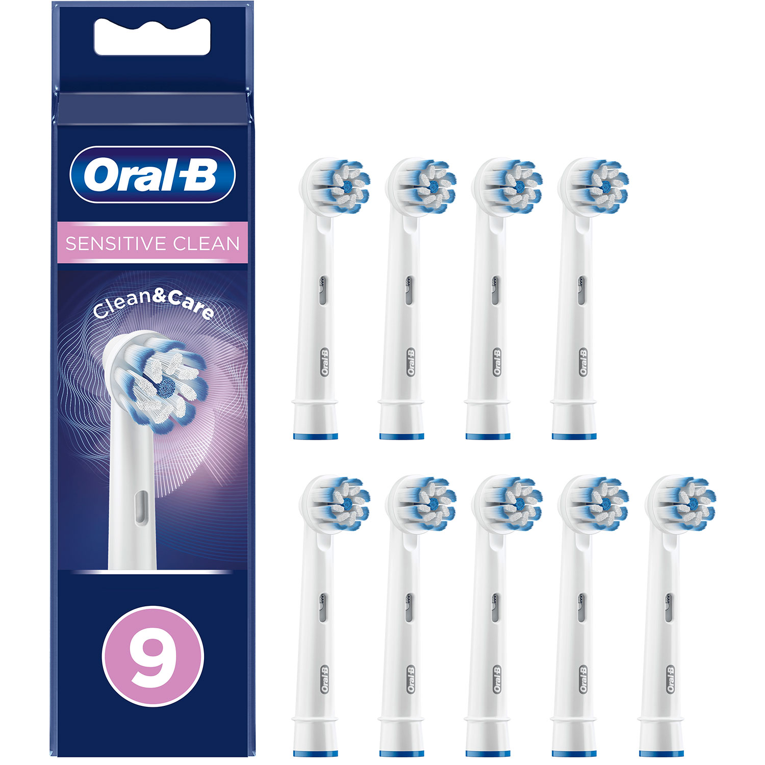 9 stk. Oral-B Sensitive Clean Tandbørstehoveder
