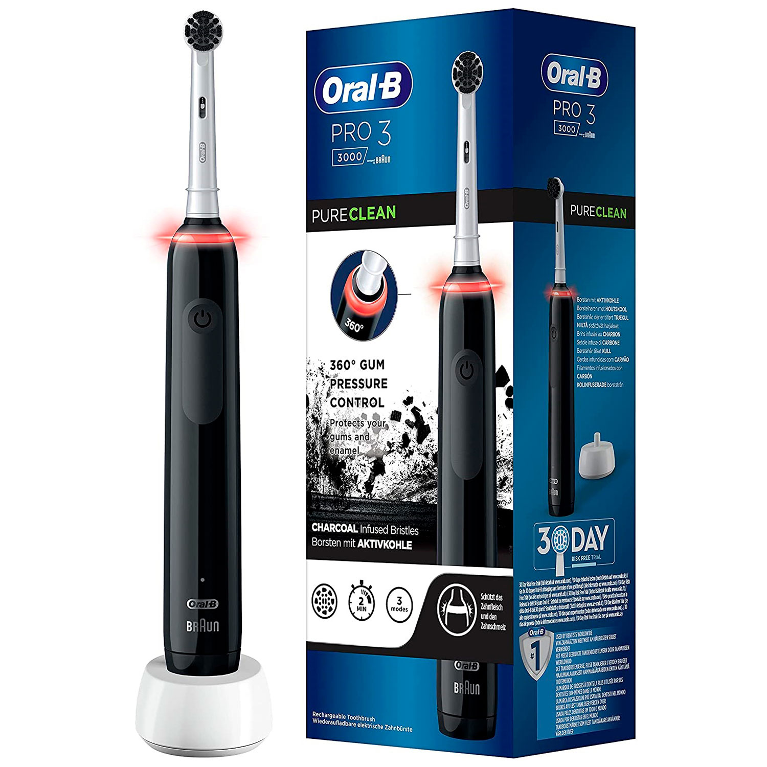 Oral-B Pro 3 3000 PureClean Elektrische Zahnbürste Black