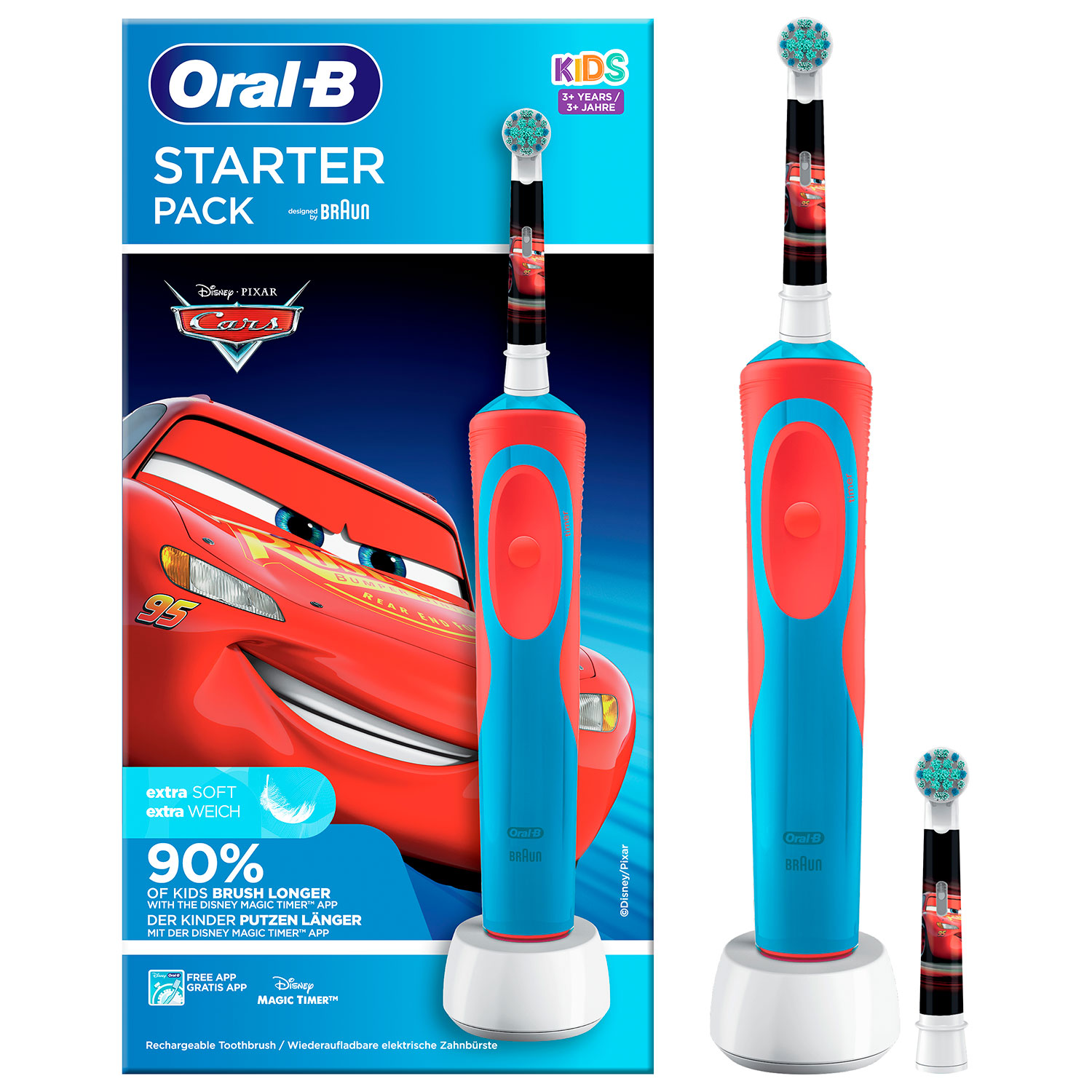 Oral-B Cars El-Tandbørste Til Børn Ekstra Børstehoved