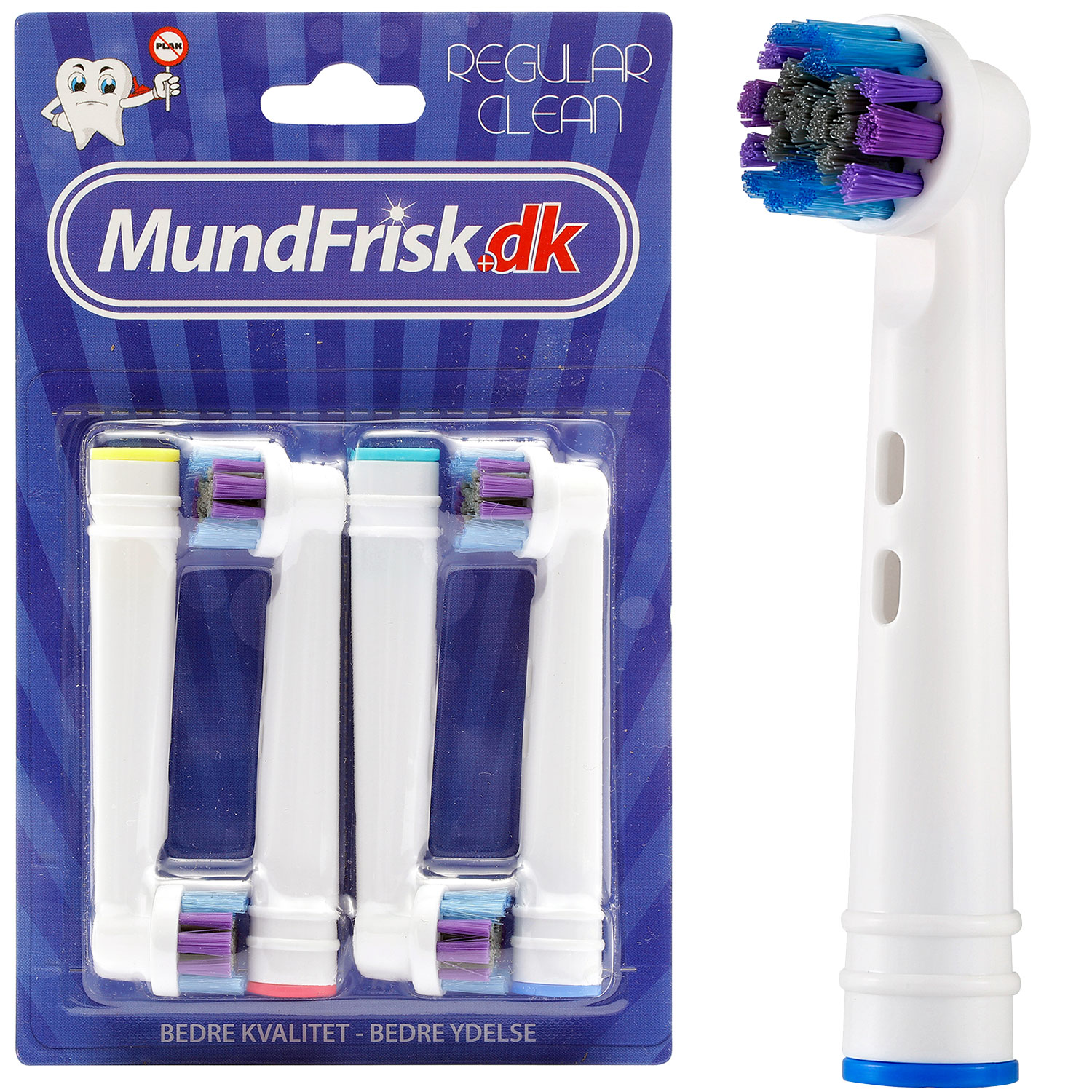 Regular Clean Børstehoveder Til Oral-B Precision Kompatible - Oral B Børstehoveder - Tandbørster