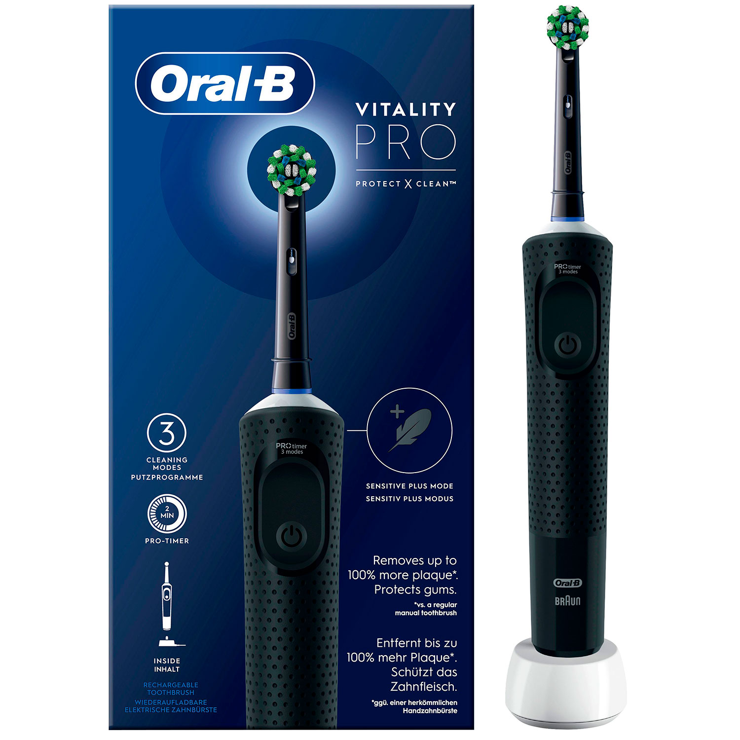 Oral-B Vitality PRO El-tandbørste CrossAction Black - Oral-B Vitality Eltandbørster