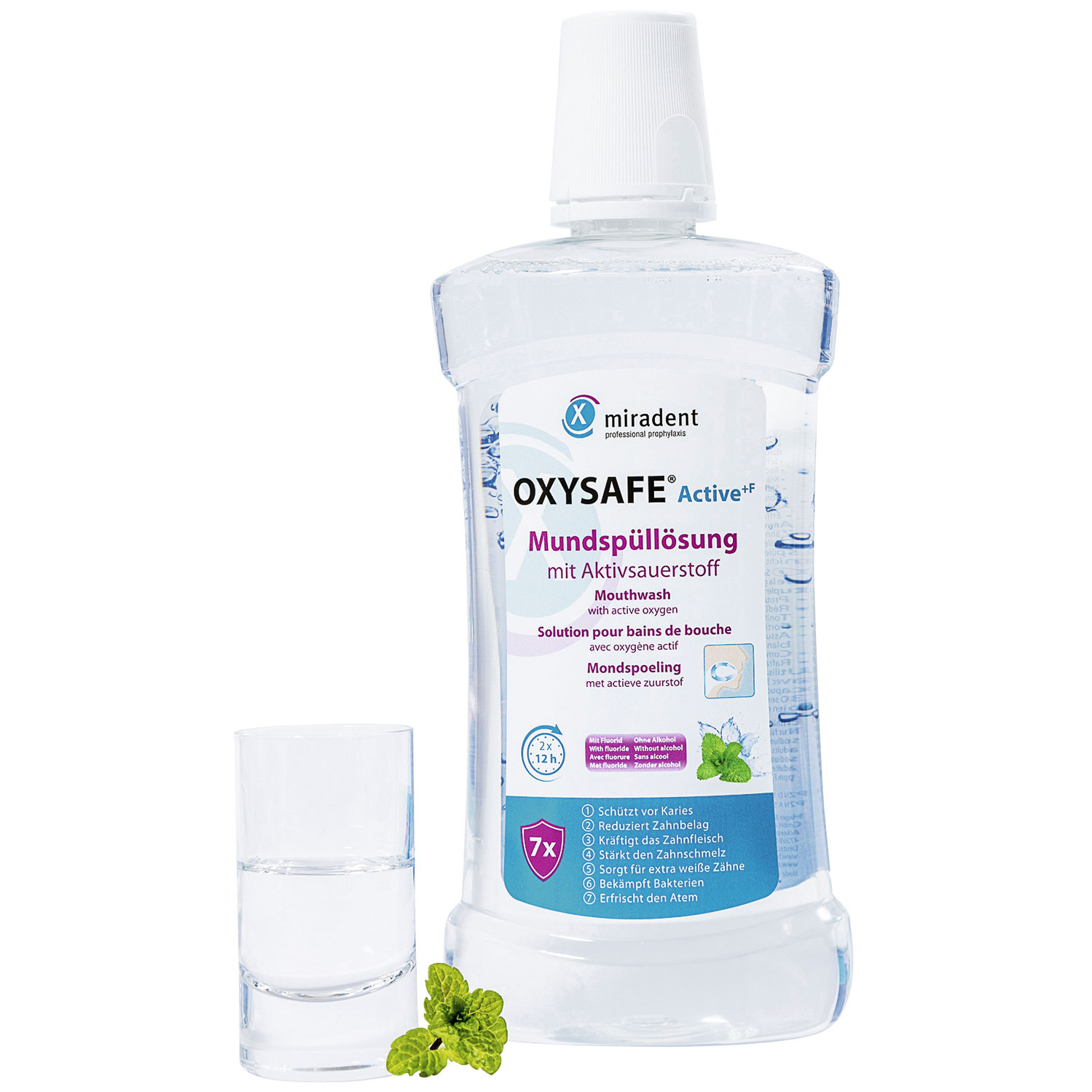 Miradent Mundwasser Oxysafe Active +F 500 ml