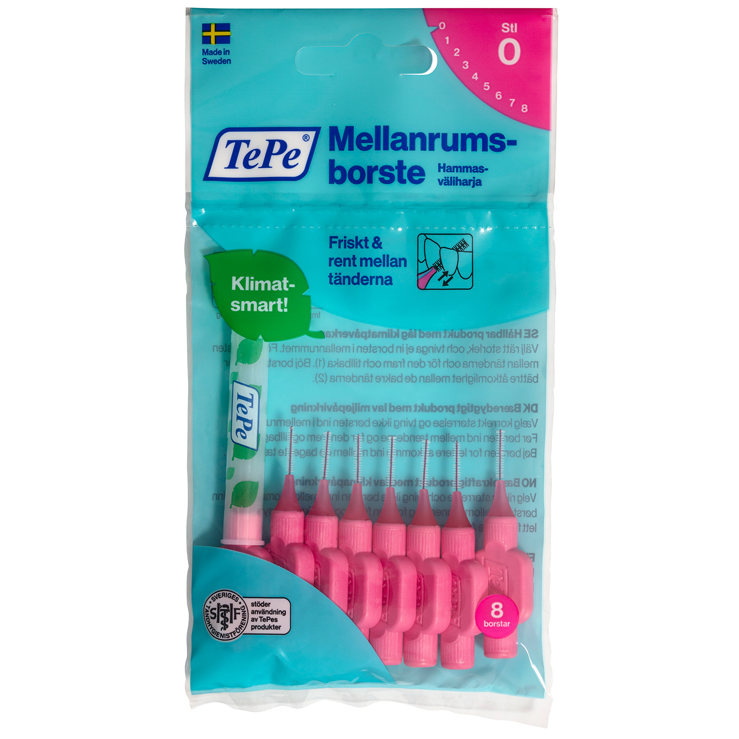 TePe PINK Mellemrumsbørster Original ISO 0 - 0.4 mm 8 stk. - Tepe Original Mellemrumsbørster