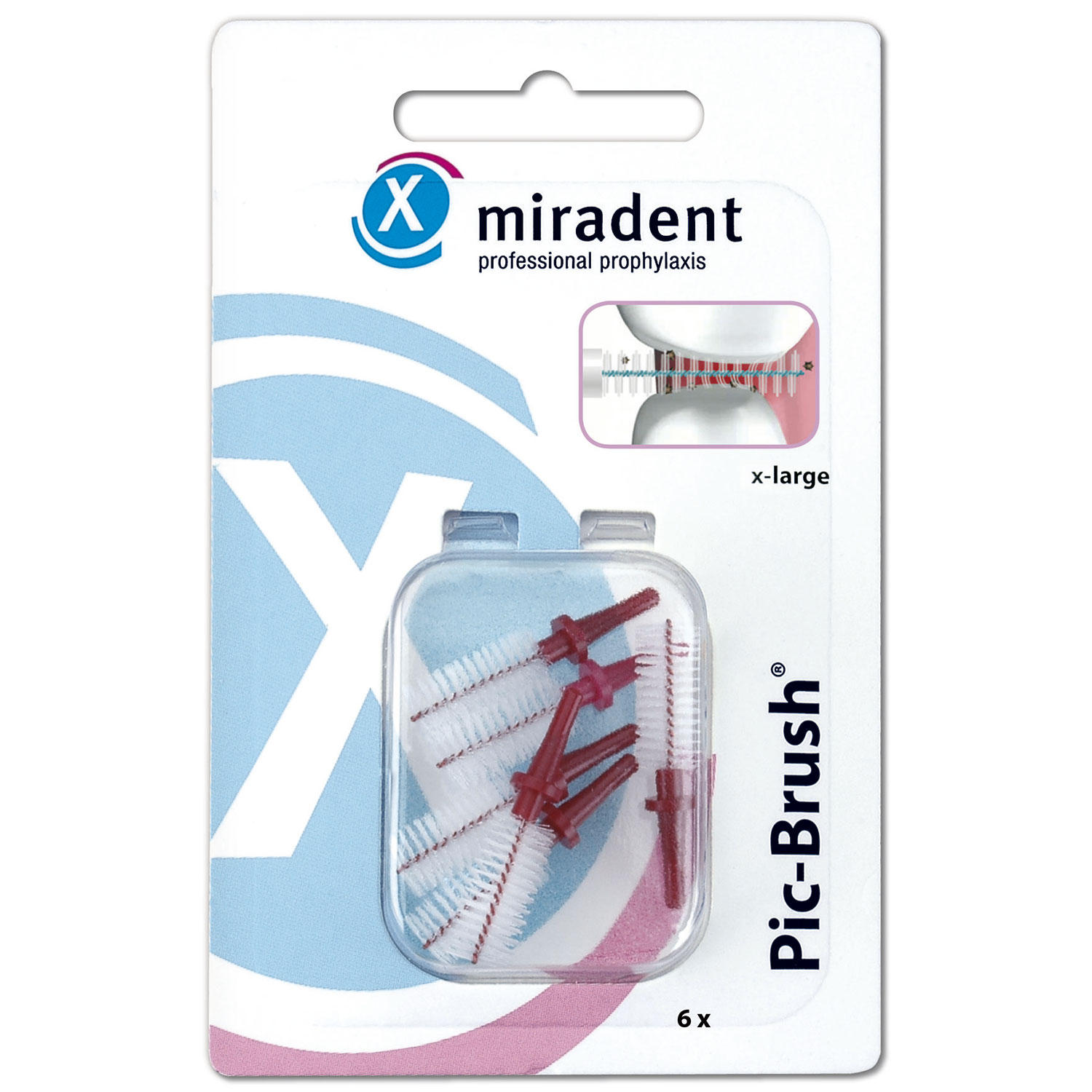 Mellemrumsbørster Miradent Pic-Brush Refills X-large BORDEAUX