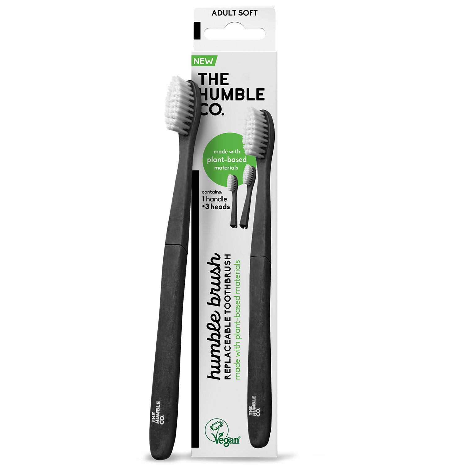 Zahnbürste auf pflanzlicher Basis + 3 austauschbare Köpfe Humble Co. SOFT