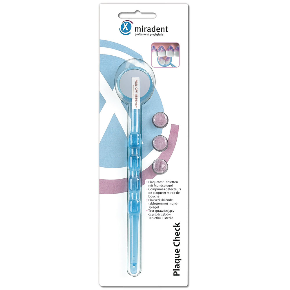 Plaque-Farbtabletten + Mundspiegel Miradent Plaque Check
