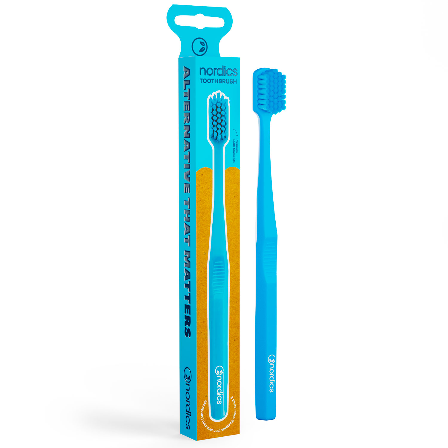 Nachhaltige Zahnbürste Nordics Premium 6580 Soft BLAU