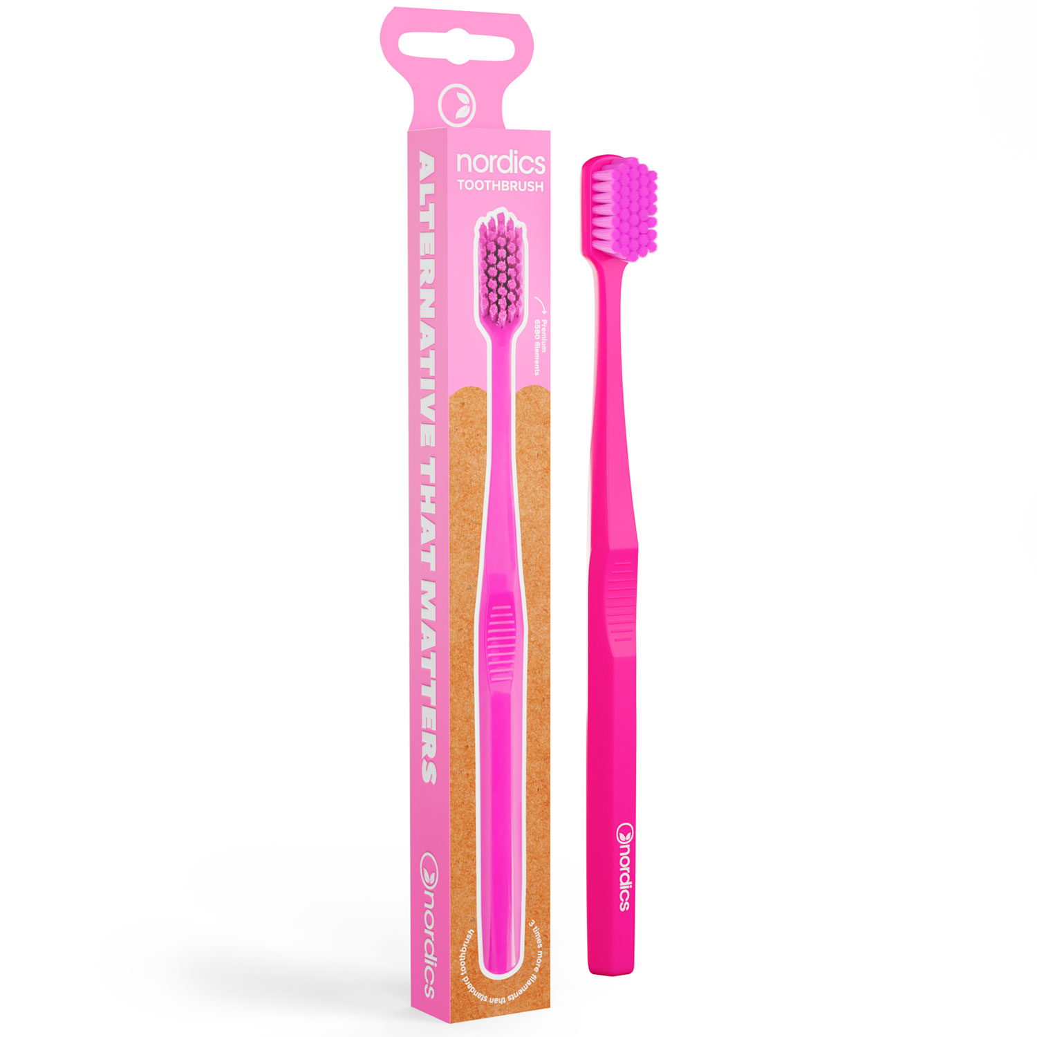 Nachhaltige Zahnbürste Nordics Premium 6580 Soft PINK