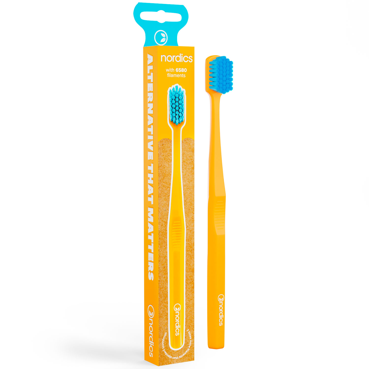 Nachhaltige Zahnbürste Nordics Premium 6580 Soft GELB