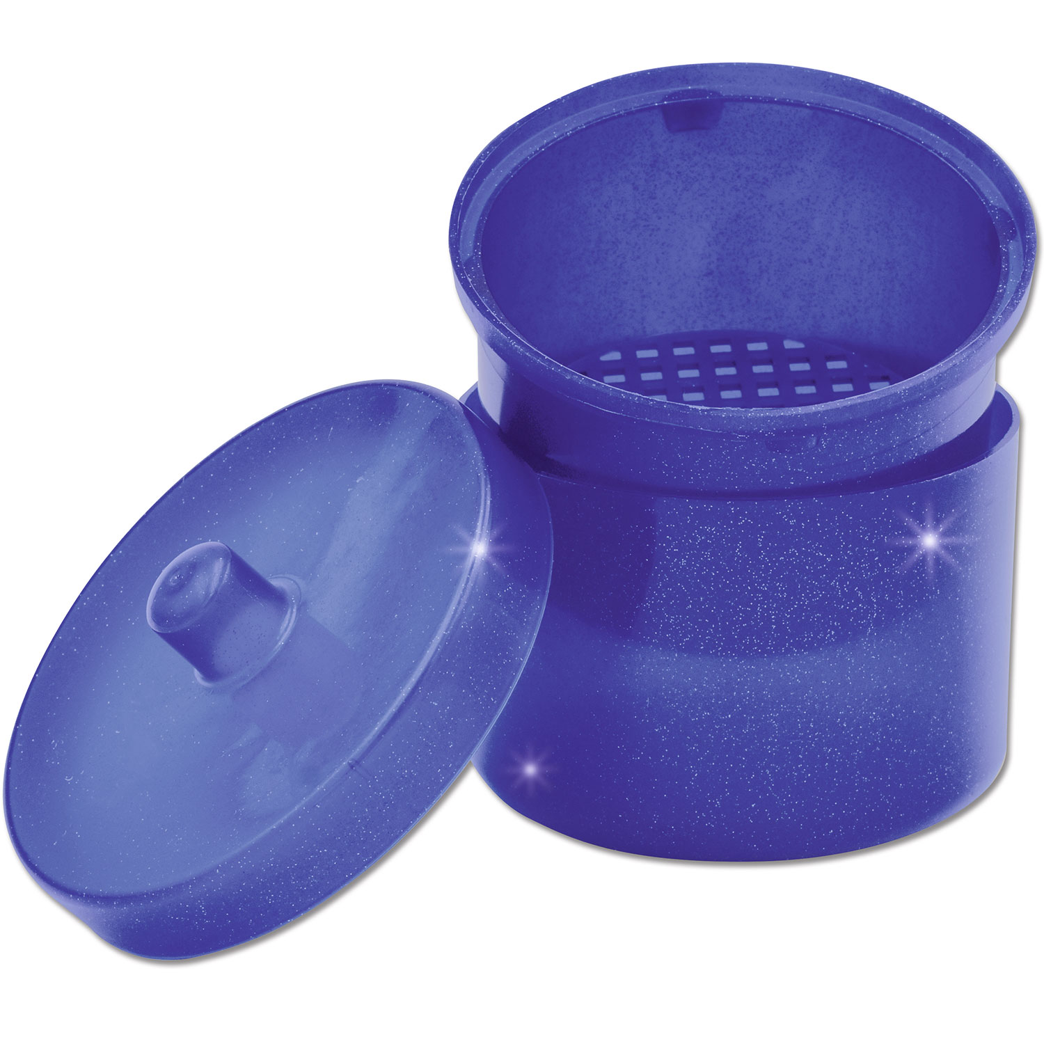 Prothesenbox mit Filter MIRADENT Protho Box Home blue glitzernd