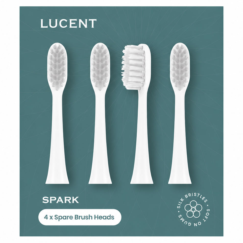 Børstehoveder til Lucent Spark Sleek Sonic Elektrisk Tandbørste 4 stk. - Lucent Børstehoveder - Tandbørster