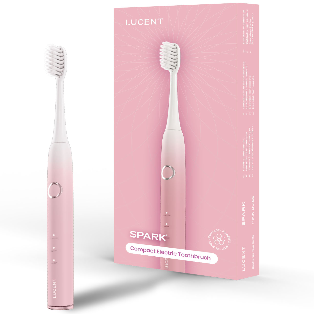 Lucent Spark Sleek Sonic Elektrisk Tandbørste Pink Bliss - Lucent El-tandbørster