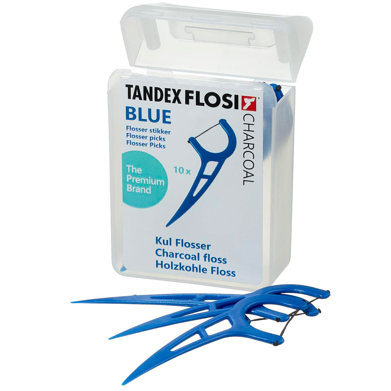 Tandex Flosi Tandtrådsbøjler Charcoal 10 stk. BLUE - Flosser / Tandtråd bøjler - Tandtråd / Tandstikker / Flosser