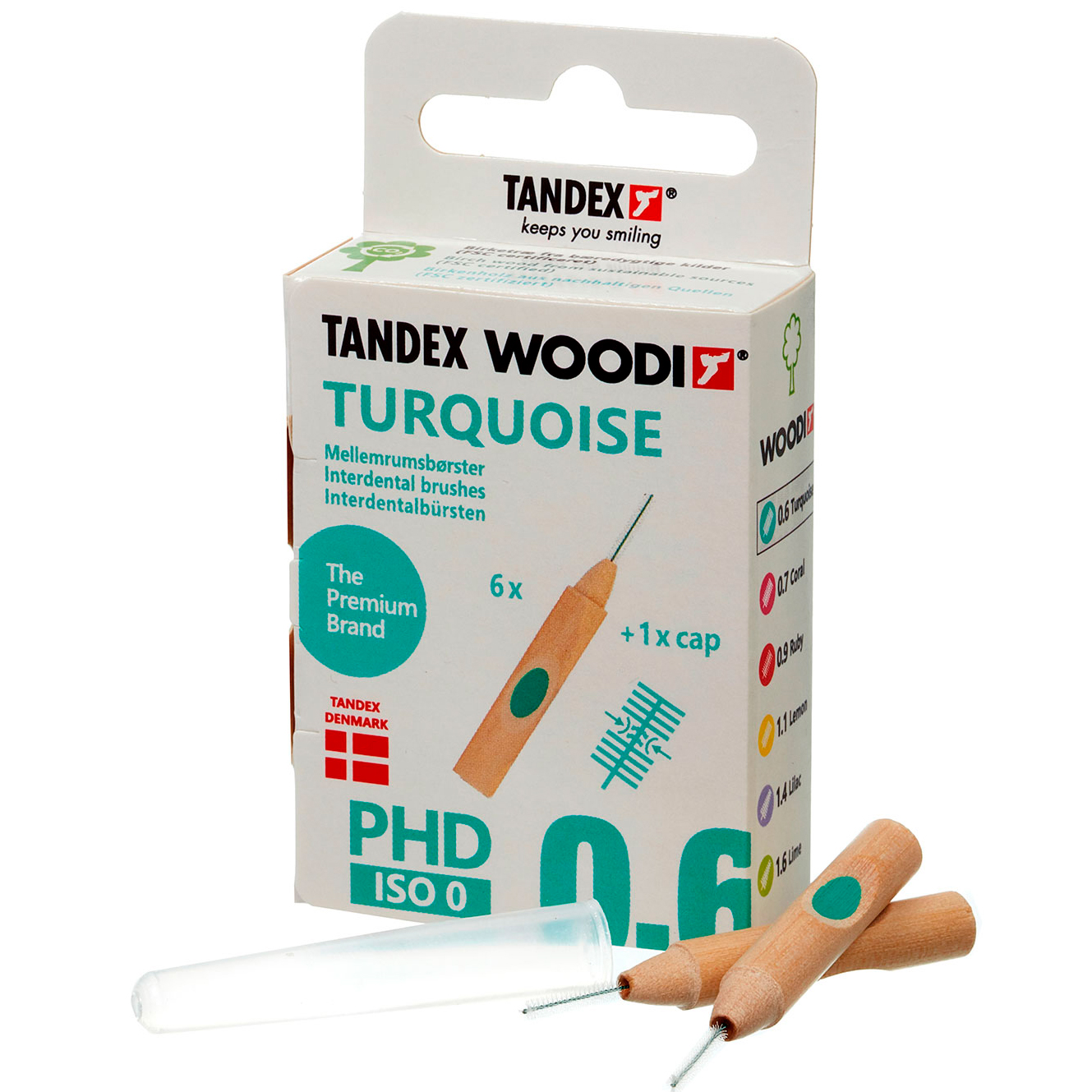 Tandex Woodi Mellemrumsbørster ISO 0 TURQUOISE