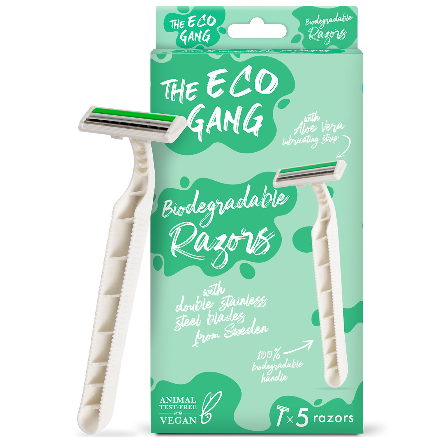 Pflanzliche Einwegschaber The Eco Gang 5 Stk.