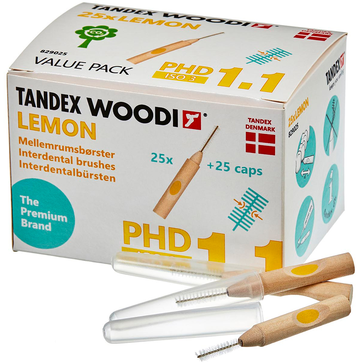 25 Stk. Tandex Woodi Gap Bürsten ISO 3 LEMON