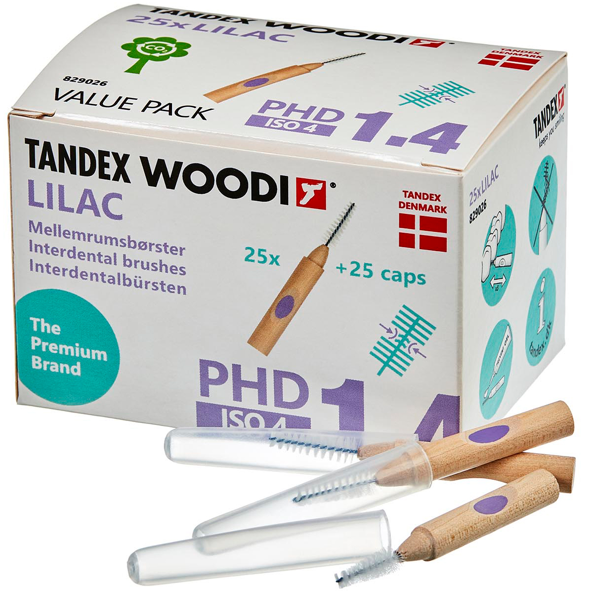 25 Stk. Tandex Woodi Gap Bürsten ISO 4 LILAC