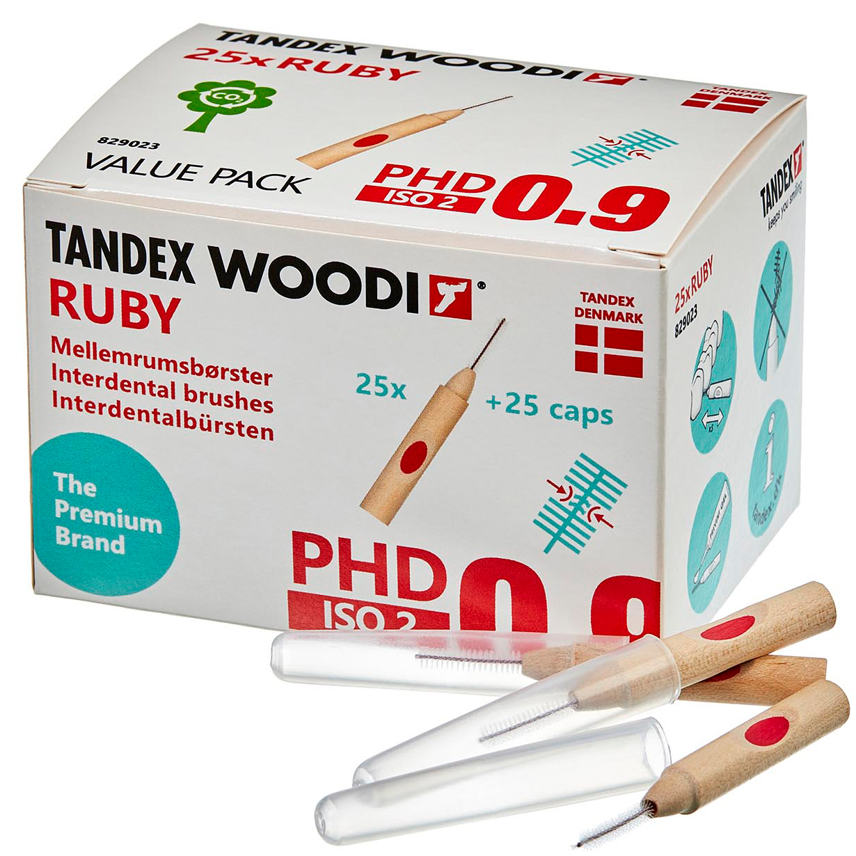 25 stk. Tandex Woodi Mellemrumsbørster ISO 2 RUBY