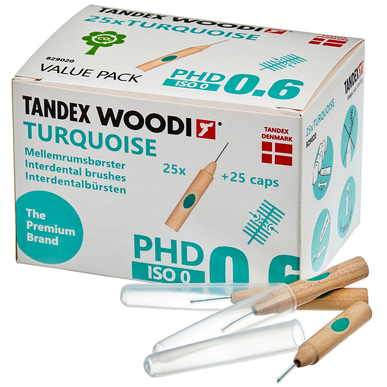 25 Stk. Tandex Woodi Zwischenraumbürsten ISO 0 TURQUOISE