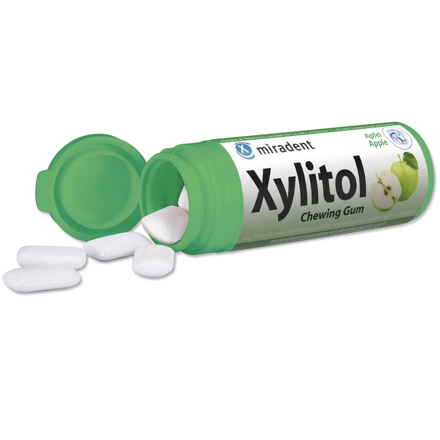 Zahnpflege-Kaugummi Miradent Xylitol Apple