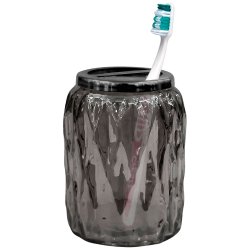 Tandbrsteholder NU Steel Sort Glas &amp; Nikkel