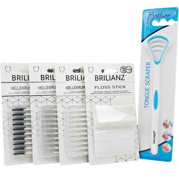 Tilbudspakke Mundpleje BRILLIANZ Mellemrum + Tungerenser