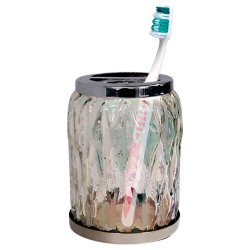 Tandbrsteholder NU Steel Klart glas med skinnende stl 
