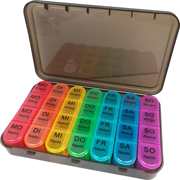 Pilleske Medicinorganisator 7 dage med 4 rum Pilleboks