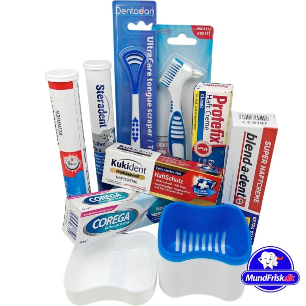 Startpakke til Tandproteser Fastgrelse + Rengring