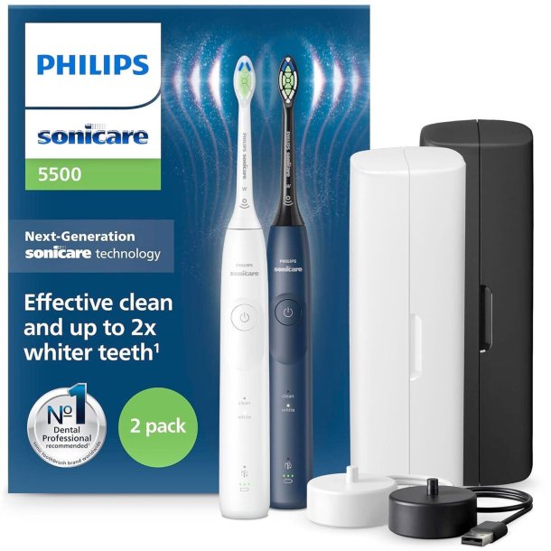 Philips Sonicare 5500 DUO El-tandbrster inkl. Rejseetuier