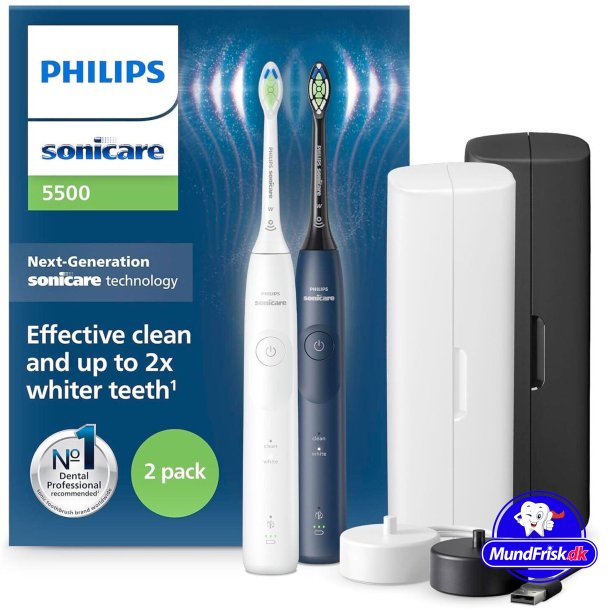 Philips Sonicare 5500 DUO Elektrische Zahnbrsten inkl. Reisekoffer