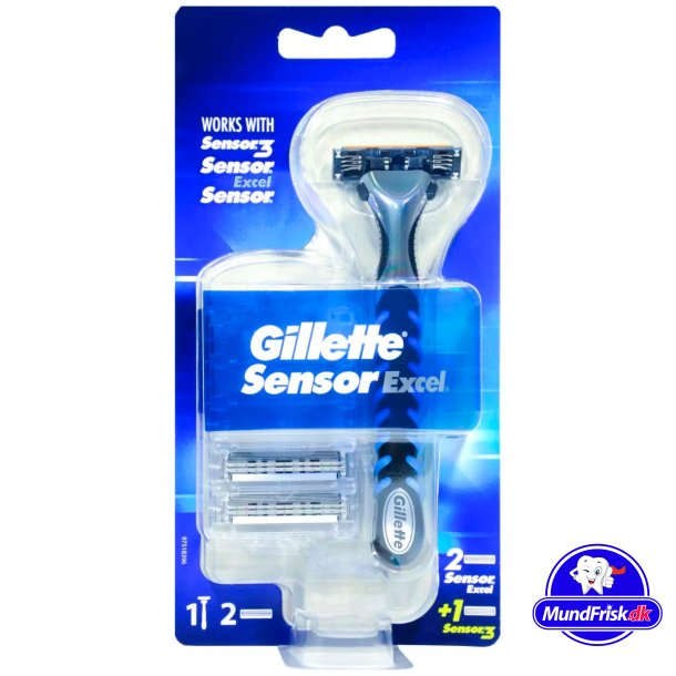 Gillette Sensor EXCEL Barberskraber + 3 stk. Barberblade