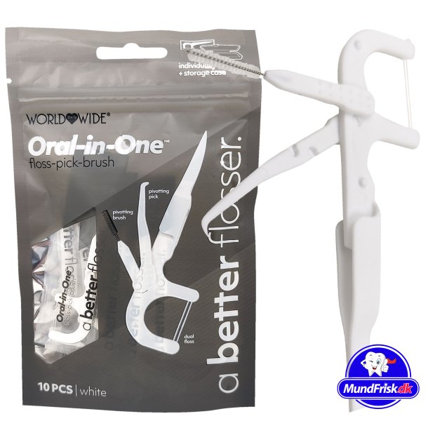 Zahnseide+Zwischenraumb&uuml;rste WDW Oral -in- One Flush-pick- brush WEISS