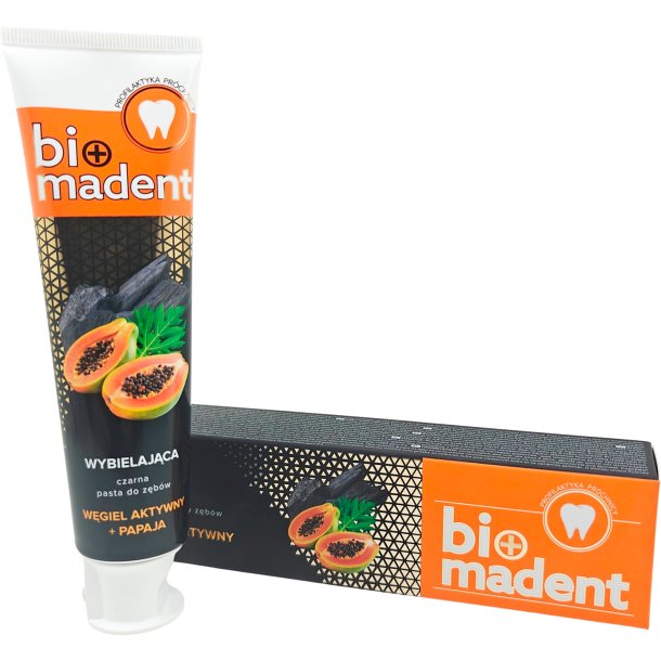 Bio Madent Hemp Tandkrm Charcoal &amp; Papaya &amp; CBD 100 ml.
