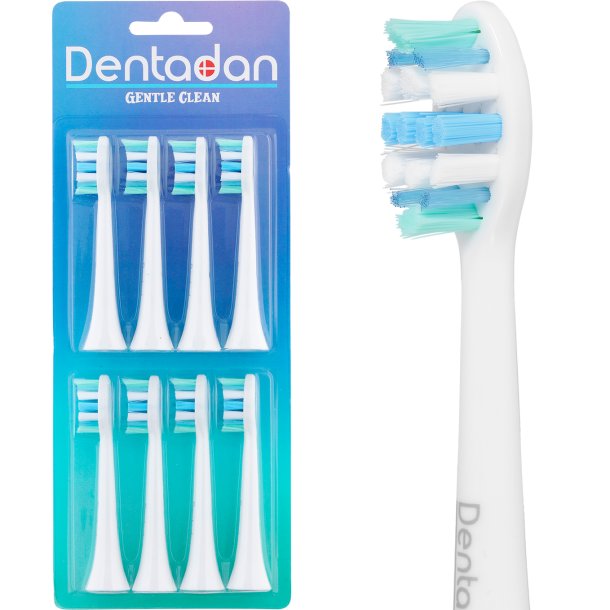 Borsthuvuden fr Philips Sonicare eltandborstar, 8 st. DENTADAN Gentle Clean