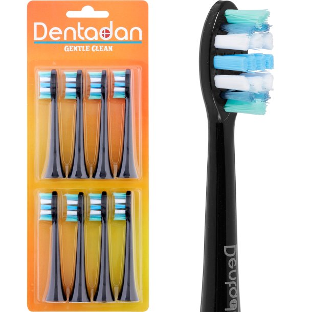 Sorte Brstehoveder til Philips Sonicare Eltandbrster 8 stk. DENTADAN Gentle Clean