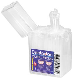 Dentadan Dual Picks 400 pcs. Individuelt pakket plasttannpirkere + interdentalbrste