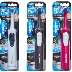 Batteritandborste WISDOM Spin Brush Whitening Charcoal el-tandborste
