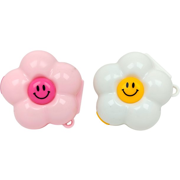 Pilleske Smiley Flower Rummelig Pilleboks med Rumdelere