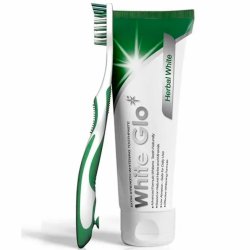 Tandblegning Tandpasta WHITE GLO Herbal White 100ml + Tandbrste