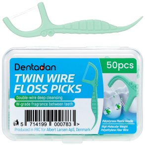DENTADAN Twin Wire Floss Picks Dobbelttrdet Tandtrdsbjler 50 stk.