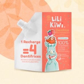 Naturlig Xylitol Barntandkrm LILIKIWI Raspberry-Lychee Refill 120ml