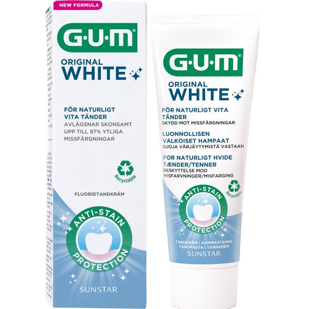 Whitening Tandkrm GUM Original White 75 ml.