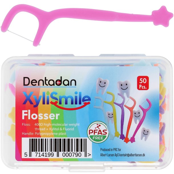 Tanntrds-byler til barn med Xylitol &amp; Fluor DENTADAN XyliSmile 50 stk