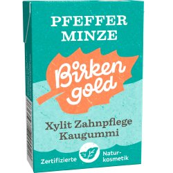 Naturel Xylitol Chewing-gum Birkengold PEPPERMINT Sans plastique 20 pcs