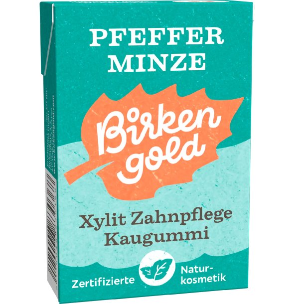 Naturel Xylitol Chewing-gum Birkengold PEPPERMINT Sans plastique 20 pcs