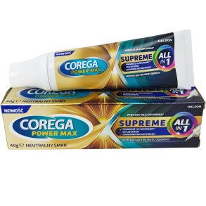 Proteselim COREGA Power Max Supreme All In 1 � Ekstra sterkt feste og komfort hele dagen (40g)
