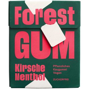 Forest Gum Cherry Menthol � Sockerfritt tuggummi med xylitol, k�rsb�r och menthol (20 g)